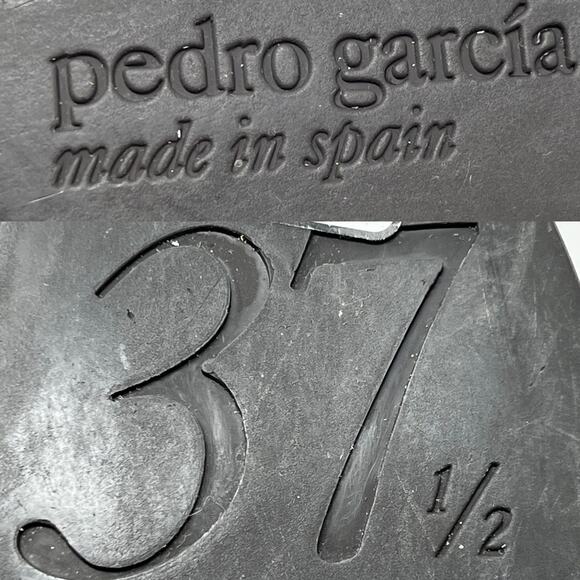 Pedro Garcia Leather + Suede Peep-Toe Wedge Sandals Brown IT 37.5 US 7.5 - Picture 10 of 12